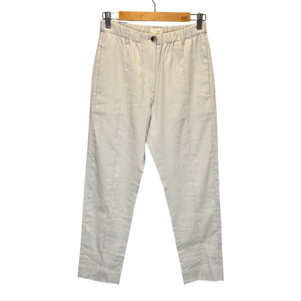 Tela Gray Linen Blend Tapered Pant - size 40 (US 8)